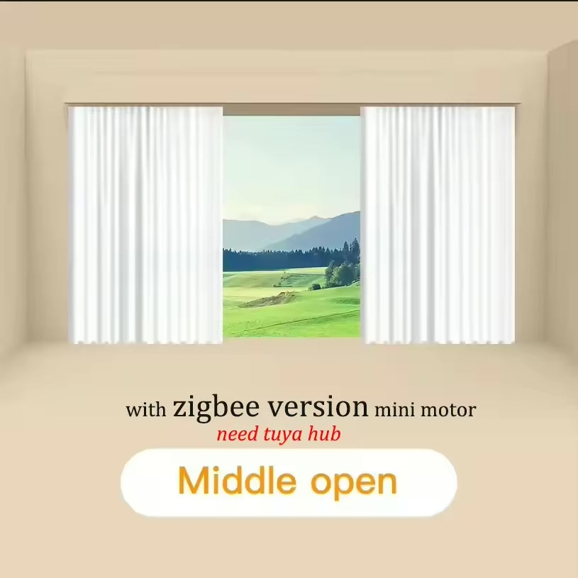 Mini Smart Curtain Motor Electric Curtain Automatic System Rail Rod Support Alexa Alice Google Assistant Smartthings Tuya Zigbee