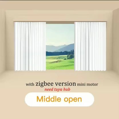 Mini Smart Curtain Motor Electric Curtain Automatic System Rail Rod Support Alexa Alice Google Assistant Smartthings Tuya Zigbee